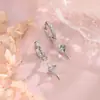 Brincos de Argola Koreanos 'Aurora de Primavera' com Planeta Fosco e Strass, Estilo Multi-Uso Destacável para Mulheres, Presilhas de Orelha 3D de Estrela e Cruz