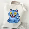 Bolsa de Lona con Estampado de Tigre para Grupo de Chicas Coreano Kpop 35X40 Bolso de Hombro Tote Diario Bolsa de Compras 0925-6