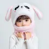 Gorro para niños, otoño e invierno, gorro con protección para las orejas para niños y niñas, bufanda de una pieza, bonito gorro de algodón con orejas de bebé, cálido y resistente al viento