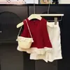 Conjunto de Verano para Niñas 2026: Chaleco sin mangas color vino para niños y conjunto fino de dos piezas con pantalones cortos