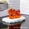 Kirin de Cristal Traz Riqueza e Tesouro Ornamentos Artesanato de Kirin Esmaltado Decoração de Casa Casa Geminada Dourado