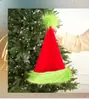 1 pieza-Gorro de Santa Grinch Navideño, Felpa Suave, Ribete de Piel Rojo-Verde, Accesorio para Fiesta