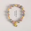 Pulseira de cerâmica de vidro com folha de ouro cinza fragrante multi-tesouro para brilhar para passantes cegos, temperamento simples pequeno e fresco, presente para namorada, joia