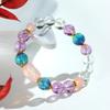 Pulsera de cuentas de cristal natural facetado nuevo producto para mujer moda alta gama sentido púrpura azul asai pulsera de fluorita joyería al por mayor