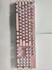 Suministro Directo Transfronterizo Retro Punk Vapor Electrochapado Perilla Luminoso Cableado Teclado Mecánico Plug-In Eje Verde Juego de Computadora