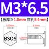 Yishenglong Pernos Remachables para Agujero Ciego de Acero Inoxidable Tuercas Remachables Placa de Presión Hexagonal Rosca Bsos-M3M4