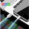 Cabo de Dados Colorido com Luz Fluida Carregamento Rápido Cabeça Única Compatível com Apple e Android Cabo de Carregamento Tipo-C Luz Fluida Colorida