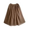 2023 Verão Hanfu Feminino Vestido de Fada Artístico Retrô Algodão Linho Cobertura de Quadril Elegante Alto Nível Cor Sólida Saia de Comprimento Médio