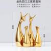 Ornamentos de veado dourado Luz Luxo Nórdico Casa Sala de estar Moderno Simples Artesanato de Cerâmica Armário de Vinho Decorações Criativas