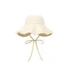 Sombrero de Cubo de Estilo Coreano con Ala Ancha de Lunares para Mujer 2026 Nuevo Versátil para Circunferencia de Cabeza Grande Sombrero de Sombrilla Protección Solar