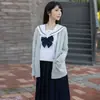 Nuevo Traje de Marinero Kyou Cardigan de Punto para Otoño/Invierno Conjunto de Uniforme JK Falda Larga Estilo Universitario Punto con Botones JK Femenino