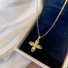 Coreano Moda Diamante Zircon Colar de Flores Nicho Feminino Elegante Luz Luxo Clavícula Cadeia Cyber Celebridade All-match Conjunto de brincos