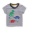 Roupas Infantis Europeias e Americanas Bordado de Dinossauro Camisetas de Manga Curta para Meninos, Tops para Bebês, Camisetas Infantis Distribuição Atacadista Tops para Meninos