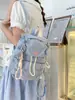 Mochila de almacenamiento a cuadros minimalista estilo coreano 2026 nuevo diseño de nicho para niñas, mochila ligera con cordón para el día a día