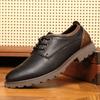 Sapatos de couro transfronteiriços Masculino Respirável Estilo Britânico Vestido de Negócios Cabeça Grande Moda Low-top Martin Botas Sapatos Masculinos de Couro Casual de Sola Grossa