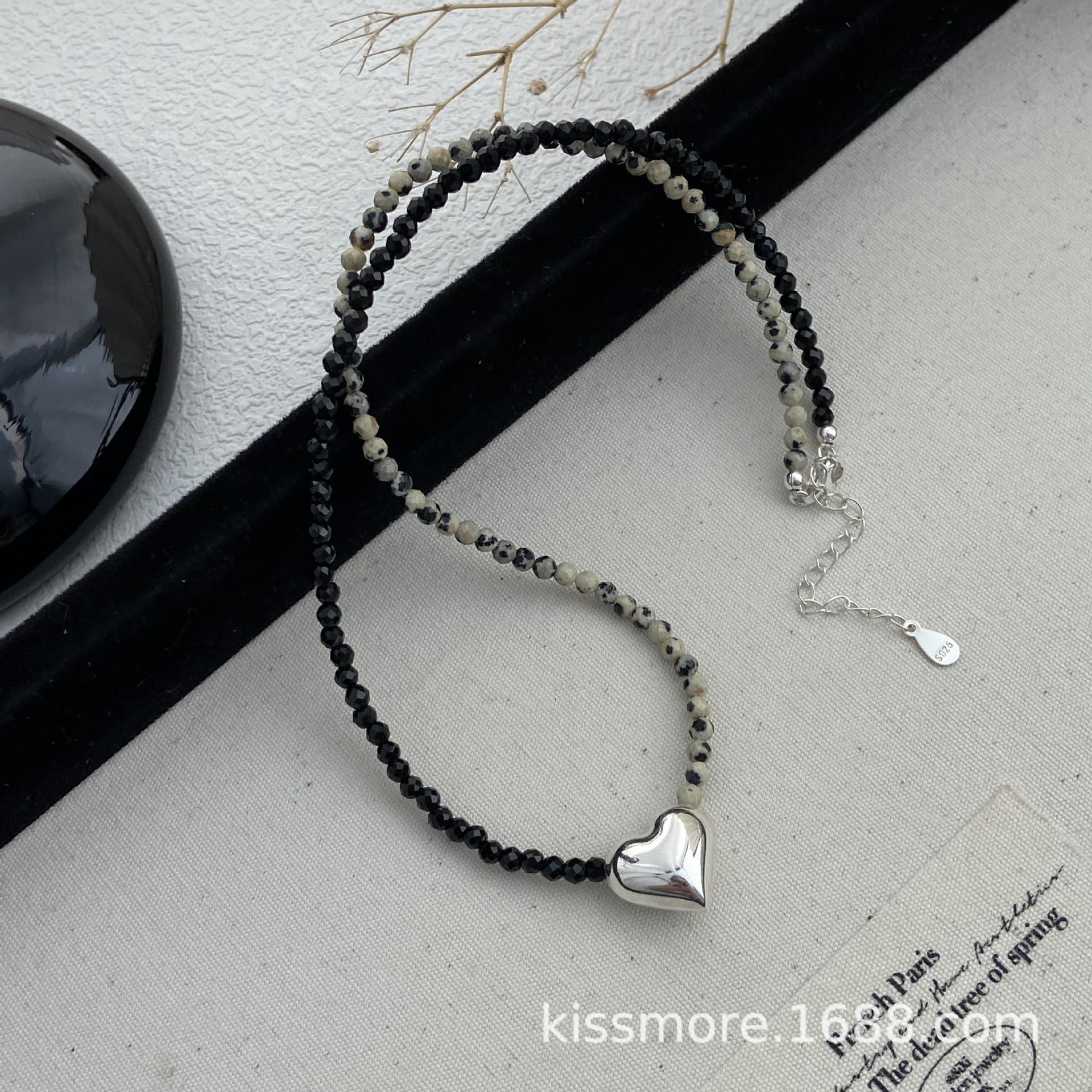 斑点石合成黑尖晶爱心纯银项链24.jpg