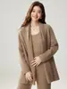 Cárdigan de Cachemir de Longitud Media Estilo Otoño/Invierno 2026 Bufanda para Mujer Cuello Base Capa Exterior Versátil Grueso con Cordones