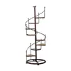 Estante para macetas de sala de estar con balcón, estante para suculentas, estante de hierro verde nórdico, estante de flores de varias capas, decoración de escaleras giratorias para interiores