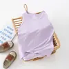 Colete Infantil de Modal para Meninas, Blusa Sem Manga de Seda Gelada de Verão para Meninos, Camiseta de Manga Longa para Primavera e Outono