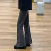 Pantalones de Otoño e Invierno Microacampanados para Mujer 20204 Tendencia Combinan con Todo Novedad Forro Polar Cintura Alta Adelgazantes Jeans Forma de Herradura