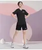 Traje Deportivo de Verano con Pantalones Cortos de Manga Corta para Hombres y Mujeres, Talla Grande de Seda de Hielo, Camiseta de Running de Secado Rápido, Pantalones Cortos Casuales para Baloncesto y Fitness