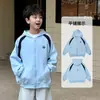 Chaqueta para Niños 2026 Nueva Sudadera con Capucha y Cremallera Fina para Primavera y Otoño para Niños Mayores Top Deportivo Elegante de Moda