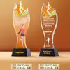 Trofeo de Cristal Baloncesto Billar Bádminton Tenis de Mesa Fútbol Natación Cuerda para Saltar GUNDAN Reunión Deportiva Divertida Premio Personalización