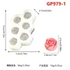 Molde de silicone com seis cavidades em formato de rosa para produção em massa de gesso perfumado, resina e sabonete artesanal