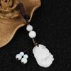 Llavero Colgante Creativo de Jade Blanco Afgano de los Doce Signos del Zodiaco para Hombres y Mujeres Regalos Venta al por Mayor Suministro en Vivo