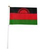 Bandera de Malaui bandera bandera de mano impresión a doble cara tela de poliéster asta de plástico puede ser como ventas directas de fábrica