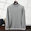 Invierno Nuevo Suéter de Cachemira de Montaña para Hombre de Cuello Redondo Grueso de Doble Hebra Color Sólido Suéter Interior Casual Básico para Hombre