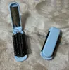 Pente Fofo Colorido Macaron com Espelho Macio, Pente de Massagem Mini Portátil, Pente Simples com Airbag