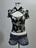 Estilo Vintage 2026 Primavera/Verano Nuevo Ajustado Ceñidor de Cintura Qipao Nudo Nuevo Chino Retro Camiseta de Manga Corta para Mujer
