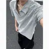 Camiseta de Verano para Hombre Estilo Americano Patrón Escama de Dragón Cuello de Gaviota Manga Corta Transpirable Fresca Deportiva Casual Hombro Normal Manga Corta
