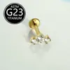 Piercing Labial Stud de Titânio F136 com Design de Flor Relâmpago e Cravação de Zircônia, Joia para Body Piercing com Corpo de Titânio de Grau Cirúrgico, Produto em Estoque do Fabricante