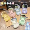 Estuche para Lentes de Contacto Serie Color Macaron, Estilo Ins de Alta Estética Portátil Simple Belleza Compañero de Lentes Caja, Caja de Almacenamiento y Cuidado