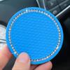 Tapete de armazenamento universal criativo de diamante para carro, almofada de assento incrustada de diamantes para carro, resistente a altas temperaturas, junta antiderrapante