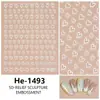 Redanco5D Repujado Popular Dibujos Animados Pegatina para Uñas Linda Corazón DIY Estéreo Pegatina para Uñas He-1494