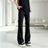Pantalones acampanados unisex de moda ajustados, estilo coreano de alta gama resistentes a las arrugas, no planchar, pantalones con caída de corte curvo para la moda de verano