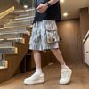 Shorts Cargo de Bolsillo Grande Tie-Dye para Hombre Shorts 2025 Verano Nueva Marca de Moda Talla Grande Casual Hasta la Rodilla Hombre