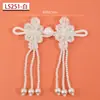 Botões Cheongsam, Botões de Libélula, Botões de Disco de Cristal Pérola Bordados à Mão, Vestido Chinoiserie Saia com Rosto de Cavalo, Botões Decorados à Mão