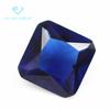 Piedra desnuda de vidrio azul zafiro cuadrado directo de fábrica, artificial, fondo puntiagudo, Princesa Cuadrado biselado, flor de coche de vidrio azul