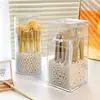 Caja de Almacenamiento para Brochas de Maquillaje, Almacenamiento para Lápices de Cejas, Tapa Abatible a Prueba de Polvo, Caja de Almacenamiento Acrílica Simple para Mesa de Tocador de Escritorio de Amazon