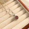 Nuevo Elegante y Versátil Cadena Caja Flor Brote Zircón Colgante Collar Cobre Chapado Oro Real Joyería de Alta Gama Al por Mayor