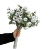 Flor de Loto Pequeña Artificial, Peonía, Camelia de Terciopelo de 7 Cabezas, Flores Falsas Accesorios de Boda, Decoración del Hogar Flor de Loto Artificial