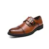 Zapatos casuales de cuero tipo slip-on de talla grande transfronterizos para hombre, zapatos de cuero formales de negocios con punta fina, zapatos de cuero de retazos estilo británico modernos lacados