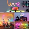 Nova fita de LED de veludo de mink transfronteiriça com iluminação circular de 360 graus, fita de LED de pelúcia com luz RGB colorida fluida