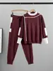 Moda Plus Size Estilo Coreano Transfronteiriça da Amazon Conjunto Elegante de Malha Casual Duas Peças para Mulheres, Novidade Outono e Inverno 2026