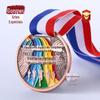 Medalha de metal personalizada esportes maratona medalha de corrida oca liga de zinco fundição logotipo personalização