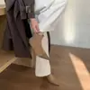 Botines Pequeños Fragantes Estilo Coreano para Mujer, Tacones de Aguja, Punta Fina, Cierre de Cremallera Trasero, Botines Ajustados, Botines Cortos de Moda de Gamuza, Botines Elásticos, Botas Tipo Calcetín